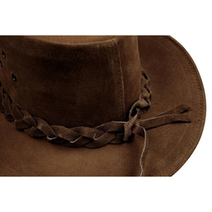 Australien Unisex Cowboy Echtleder Mütze Tanzen Klassisch Retro Design - Braun - Infinity Leather - 8