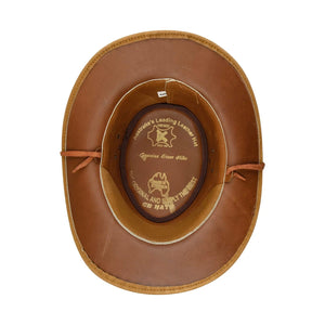 Australien Unisex Cowboy Echtleder Mütze Tanzen Klassisch Retro Design - Kamel - Infinity Leather - 15