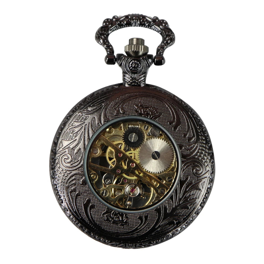 Automatyczny mechaniczny zegarek kieszonkowy z klapką z lat 1920. - Czarny - TruClothing.com - 1