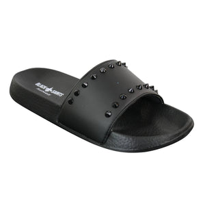 Black Saints Spikes - Mens Black White Flip Flops Slippers Summer Beach Casual Walking - Black Saints - 3