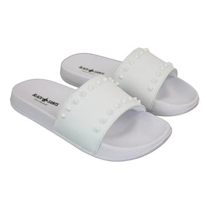 Black Saints Spikes - Mens Black White Flip Flops Slippers Summer Beach Casual Walking - Black Saints - 8