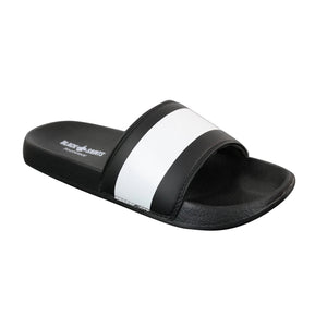 Black Saints Stripes - Mens Black White Stripes Flip Flops Slippers Summer Beach Casual Walking - Black Saints - 2