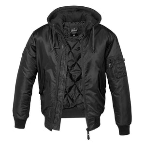 Brandit MA1 Sweathood Bomberjacke, schwarz mit Grauer Kapuze, Größe S - Brandit - 5