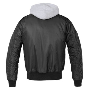 Brandit MA1 Sweathood Bomberjacke, schwarz mit Grauer Kapuze, Größe S - Brandit - 2