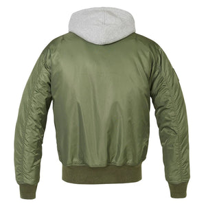 Brandit MA1 Sweathood Bomberjacke, schwarz mit Grauer Kapuze, Größe S - Oliv - Brandit - 4
