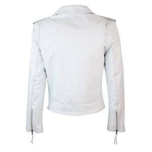 Brando Women's Black Red White Classic Biker Motorcycle Motorbike Hide Leather Jacket - Infinity Leather - 19