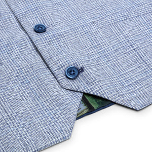Caridi - Boys 3 Piece Check Suit Tweed Light Blue Wedding Peaky Classic - House of Cavani - 9
