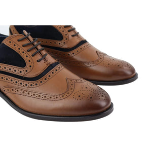 Cavani Harry Men's Leather Suede Laced Oxford Brogues - House of Cavani - 3