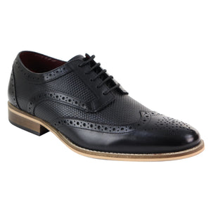 Cavani Tommy Men's Leather Brogues Shoes Gatsby Brown Black - House of Cavani - 2
