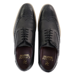 Cavani Tommy Men's Leather Brogues Shoes Gatsby Brown Black - House of Cavani - 4