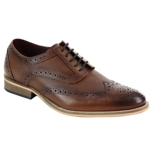 Cavani Tommy Men's Leather Brogues Shoes Gatsby Brown Black - Tan - House of Cavani - 7