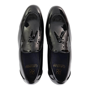 Cavani Walter Men's Tassel Slip On Black Shoes Shiny Patent - House of Cavani - 4