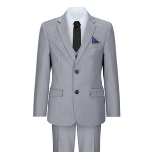 Abito Formale da Ragazzo 3 Pezzi in Grigio Chiaro di Matrimonio Battesimo - Paul Andrew - 1