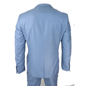 Charles - Men's Light Blue Sky 3 Piece Suit Summer Wedding Prom - Paul Andrew - 9