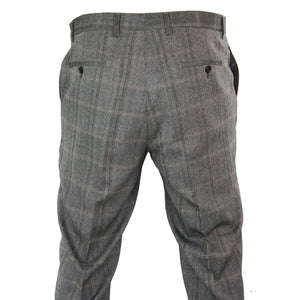 Connall - Pantalón clásico de tweed a cuadros para hombre - Bronceado - House of Cavani - 4