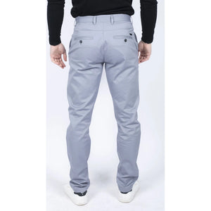 Herren Regular Chino Jeans Hose Stretch Classic Elegant Maßgeschneidert Fit - Azurblau - House of Cavani - 15