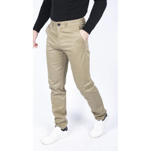 Herren Regular Chino Jeans Hose Stretch Classic Elegant Maßgeschneidert Fit - Beige - House of Cavani - 2