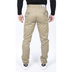 Herren Regular Chino Jeans Hose Stretch Classic Elegant Maßgeschneidert Fit - Beige - House of Cavani - 3