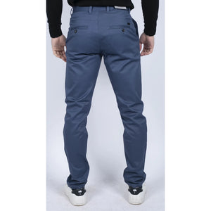Herren Regular Chino Jeans Hose Stretch Classic Elegant Maßgeschneidert Fit - Blau - House of Cavani - 11