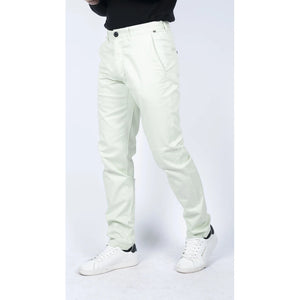 Herren Regular Chino Jeans Hose Stretch Classic Elegant Maßgeschneidert Fit - Hellgrün - House of Cavani - 39