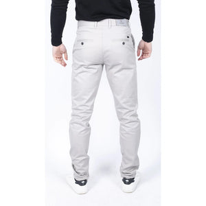 Herren Regular Chino Jeans Hose Stretch Classic Elegant Maßgeschneidert Fit - Hellgrau - House of Cavani - 47