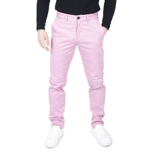Herren Regular Chino Jeans Hose Stretch Classic Elegant Maßgeschneidert Fit - Rosa - House of Cavani - 29