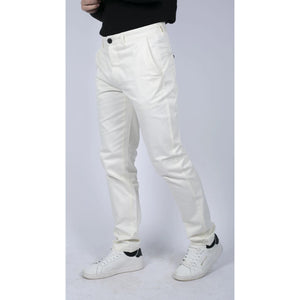Herren Regular Chino Jeans Hose Stretch Classic Elegant Maßgeschneidert Fit - Weiß - House of Cavani - 22