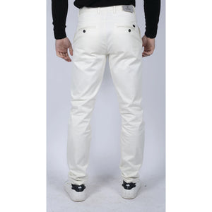 Herren Regular Chino Jeans Hose Stretch Classic Elegant Maßgeschneidert Fit - Weiß - House of Cavani - 23