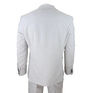 Herren Anzug Tweed Hellgrau 3 Teilig Klassisch Vintage 1920s Hochzeit - House of Cavani - 7