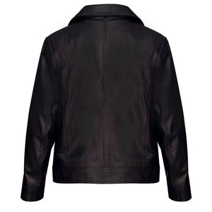 Girls Kids Real leather Biker Style Jacket Cross Zip Black Pink Age 1 - 13 - Infinity Leather - 5