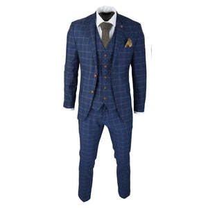 Abito da Uomo Blu a Sacchi Arancione Retro Vintage Sagomanto - Paul Andrew - 3