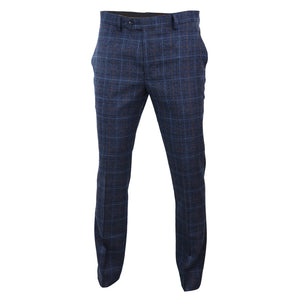 Harvey - Men's Navy Check Trouser - Paul Andrew - 2