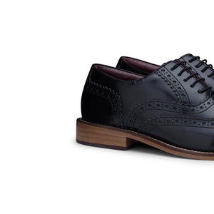 Zapatos brogues de cuero real con cordones ideal para un look elegante al estilo Vintage Clásico Peaky para niños - Negro - London Brogues - 3