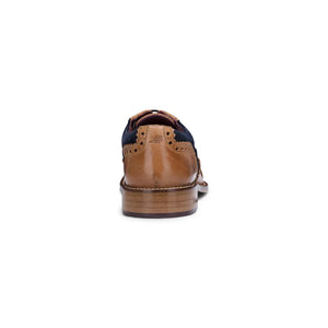 Zapatos brogues de cuero real con cordones ideal para un look elegante al estilo Vintage Clásico Peaky para niños - Bronceado - London Brogues - 11
