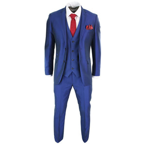 Kingsley - Traje de fiesta de fiesta de boda azul brillante de 3 piezas para hombres - Paul Andrew - 2