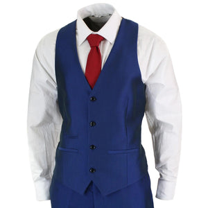 Kingsley - Traje de fiesta de fiesta de boda azul brillante de 3 piezas para hombres - Paul Andrew - 5