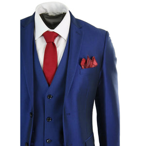 Kingsley - Traje de fiesta de fiesta de boda azul brillante de 3 piezas para hombres - Paul Andrew - 6