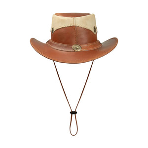 Leather Suede Hat Aussie Bush Cowboy - Brown - Infinity Leather - 2