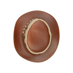 Leather Suede Hat Aussie Bush Cowboy - Brown - Infinity Leather - 4