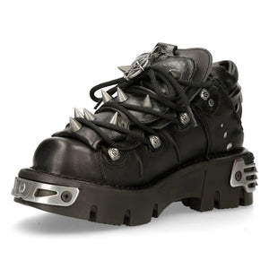 M110-S1 New Rock Unisex Men's Women's Bootie Metal Spikes Goth Punk Laced - New Rock - 5