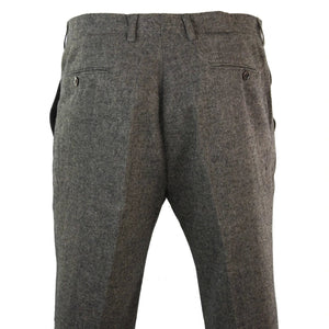 Martez - Men's Herringbone Tweed Trousers Blue Brown - House of Cavani - 8