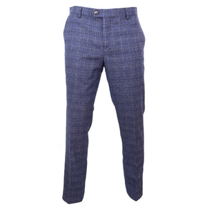 Herrenhose Tweed Fischgräte Design Blau Marineblau Peaky Blinders Stil - House of Cavani - 1