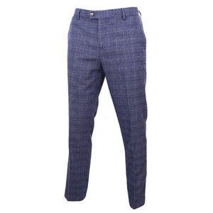 Herrenhose Tweed Fischgräte Design Blau Marineblau Peaky Blinders Stil - House of Cavani - 2