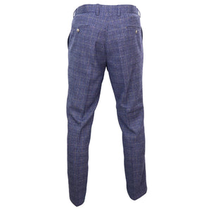 Herrenhose Tweed Fischgräte Design Blau Marineblau Peaky Blinders Stil - House of Cavani - 4