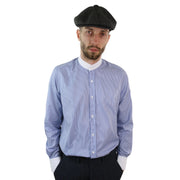 Herrenhemd Retro Vintage 1920s Design Klassisch Abnehmbarer Kragen Neru Stil - Blau - TruClothing.com - 1