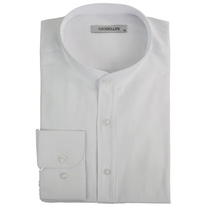 Men's 1920s Shirt Removable Collar Stripe Grandad Nehru Shelby Penny Button - White - TruClothing.com - 34