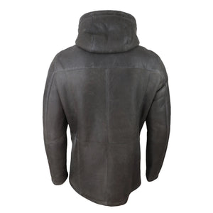 Giaccone Lungo da Uomo stile Classico con Cappuccio in Vera Pelle di Montone - Infinity Leather - 5