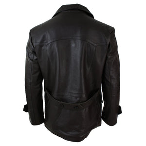 Giacca da Uomo in Vera Pelle Doppio Petto Lunga stile dr. who Sherlock - Marrone - Infinity Leather - 10