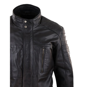 Giaccone Lungo da Uomo in Vera Pelle Invernale con Zip stile Safari - Marrone - Infinity Leather - 8