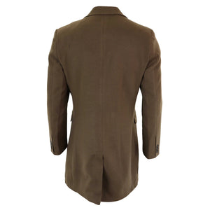 Men's 3/4 Long Overcoat Jacket Wool Feel Coat Blinders - Brown - TruClothing.com - 19